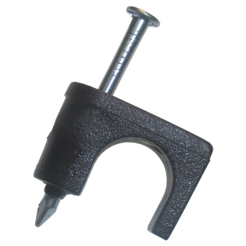GB Gardner Bender PSB-1650T  1/4" Black Plastic Coaxial Cable Staple - 25 per Package Image 0