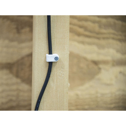 GB Gardner Bender PSW-160  3/16" White Plastic Staple for Low Voltage/Bell/Speaker Wire - 100 per Package Image 3