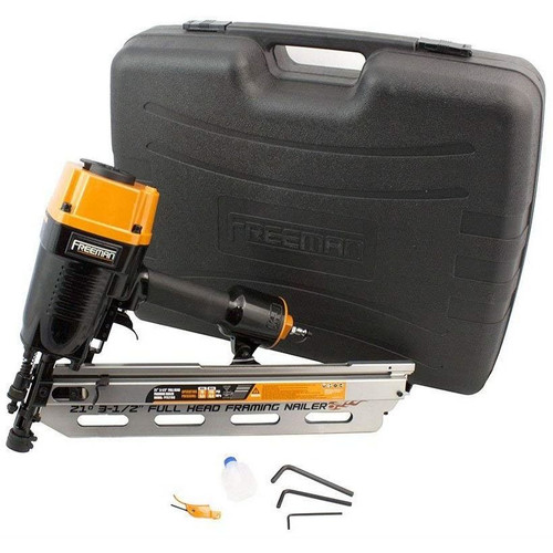 Freeman PFR2190  2" to 3-1/2" Pneumatic Full Round Head 21° Framing Nailer Image 1