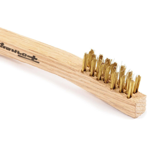 Forney 70490  Brass Wire Scratch Brush with Wood Handle 7-3/4" Image 3