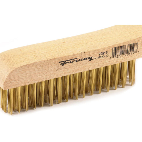 Forney 70519  Wire Scratch Brush-Brass-Wood Shoe Hndl 10 Image 1