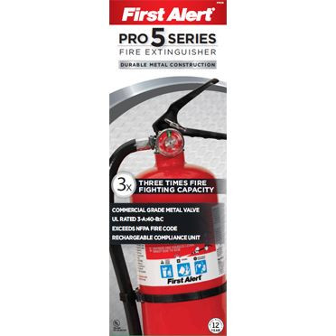First Alert PRO5  3-A:40-B:C Heavy Duty Plus 5-lb Fire Extinguisher - Rechargeable Image 1