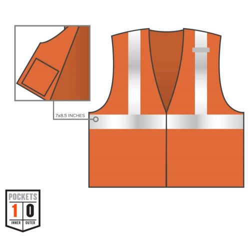 GloWear 21043  8210Z Type R Class 2 Economy Mesh Vest - S/M Image 3