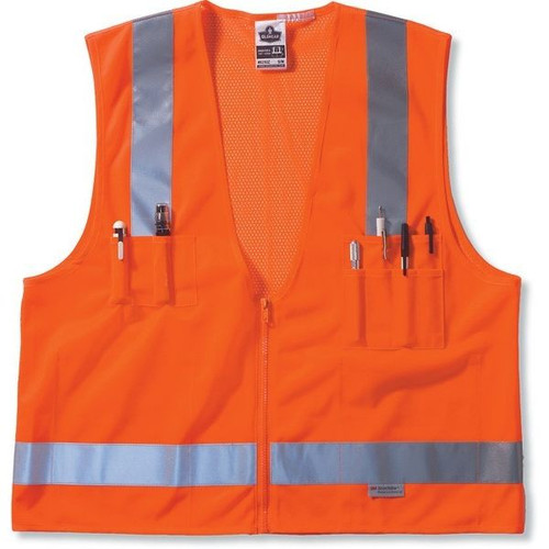 GloWear 8250Z  Class 2 Surveyors Safety Vest - Orange - 2X/3XL (21417) Image 3