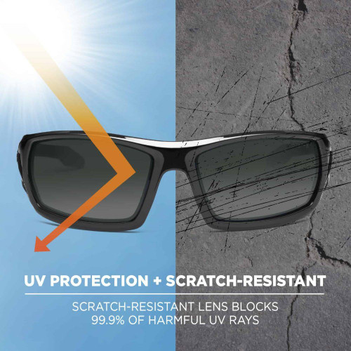 Skullerz 50030E Odin Safety Glasses Black Frame Sunglasses - Smoke Lens Image 3