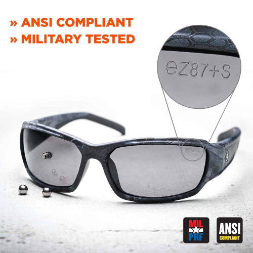 Skullerz 50130E Odin Safety Glasses Matte Gray Frame Sunglasses - Smoke Lens Image 1