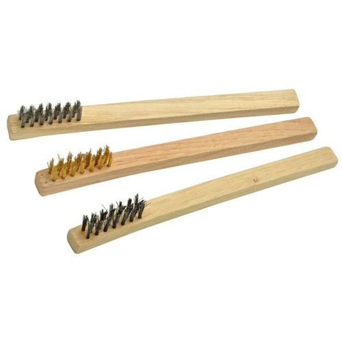 Enkay 1660-3C  3-Piece Mini Wire Brush Set with Brass, Stainless and Nylon Image 0