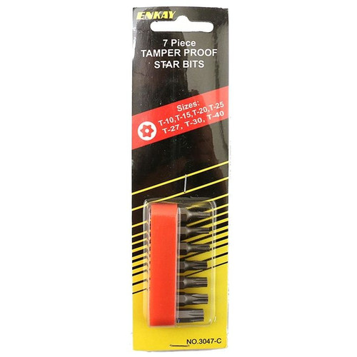 Enkay 3047-C  7-Piece 1" Tamper Proof Torx Screw Bit Set  T10 to T40 Image 1