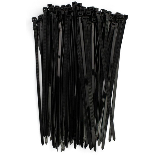 Enkay 7085  8" Black Nylon Cable Ties 50# Strength - 100 per Package Image 0