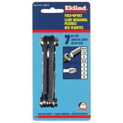 Eklind 21171  7 Piece Classic Fold-Up Metric Hex Key Set (1.5mm to 6mm) Image 2