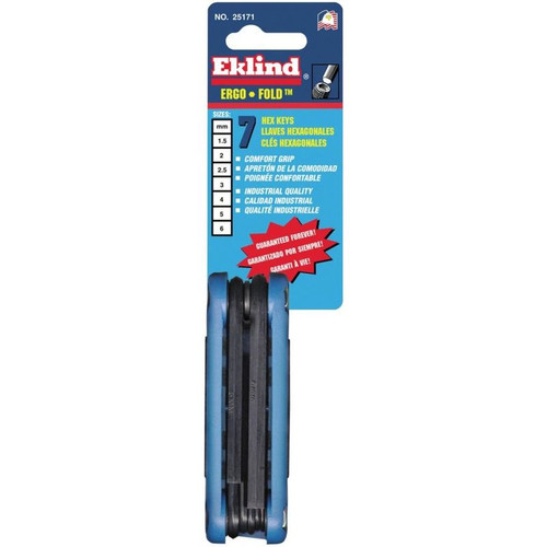 Eklind 25171  7 Piece Ergo-Fold Metric Fold-Up Hex Key Set (1.5mm to 6mm) Image 2