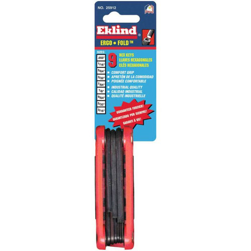 Eklind 25912  9 Piece Ergo-Fold SAE Fold-Up Hex Key Set (0.05" to 3/16") Image 2