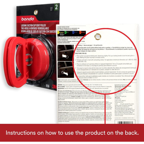 3M 956  Bondo Double Handle Locking Suction Cup Dent Puller Image 8