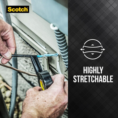 3M 10414NA  Scotch Super 33+ Vinyl Electrical Tape, 3/4-in by 450-in, 1-Roll with Dispenser Image 3