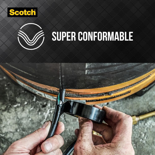 3M 10414NA  Scotch Super 33+ Vinyl Electrical Tape, 3/4-in by 450-in, 1-Roll with Dispenser Image 4
