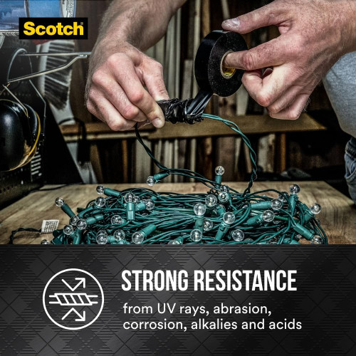 3M 10414NA  Scotch Super 33+ Vinyl Electrical Tape, 3/4-in by 450-in, 1-Roll with Dispenser Image 6