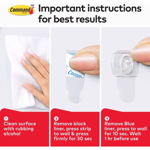 3M 17026CLR-ES  Command Clear Decorating Clips 20 per Package with 24 Strips Image 1