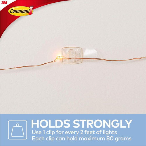 3M 17026CLR-ES  Command Clear Decorating Clips 20 per Package with 24 Strips Image 2