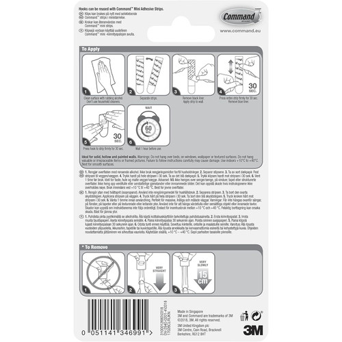 3M 17026CLR-ES  Command Clear Decorating Clips 20 per Package with 24 Strips Image 3