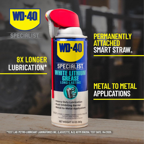 WD-40 300615  Specialist White Lithium Grease Spray with Smart Straw - 11 oz Can Image 1