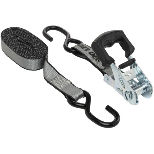 Keeper 05503  1-1/4" x 14' High Tension Ratchet Tie-Down Straps with Vinyl Coated S-Hooks - 4 Straps per Package Image 3
