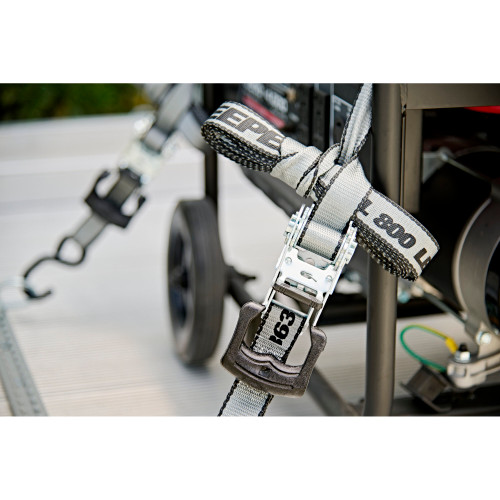 Keeper 05503  1-1/4" x 14' High Tension Ratchet Tie-Down Straps with Vinyl Coated S-Hooks - 4 Straps per Package Image 4