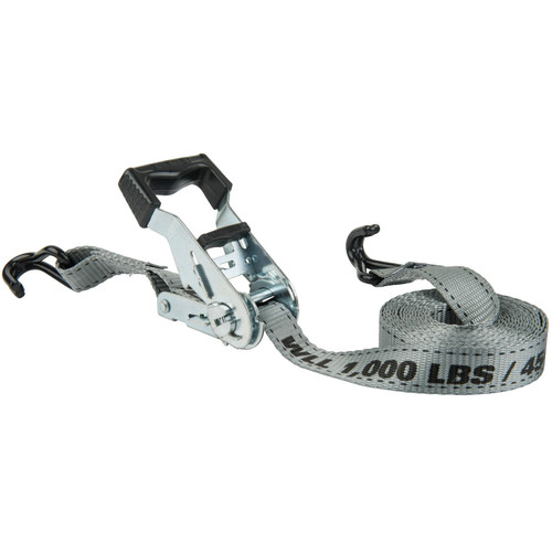 Keeper 05510  1" x 12' High Tension Ratchet Tie-Down Straps with Vinyl Coated J-Hooks - 4 Straps per Package Image 5