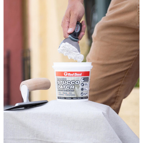 Red Devil 0450  Pre-Mixed Stucco Patch 1 Quart Tub Image 3 Red Devil 0450  Pre-Mixed Stucco Patch 1 Quart Tub Image 3