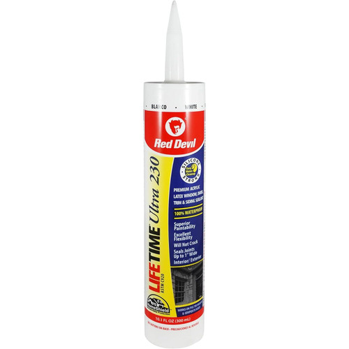 Red Devil 0770  Lifetime Ultra 230 Premium Elastomeric Acrylic Latex Sealant 10.1 FL. OZ. Cartridge White Image 0