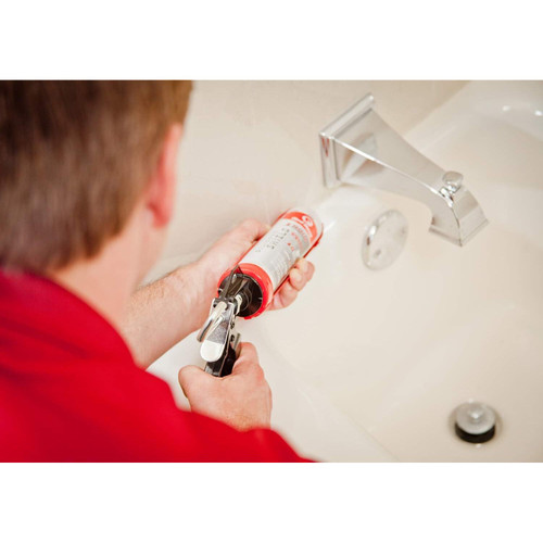 Red Devil 0816KB  Silicone Shield Kitchen & Bath Sealant 9.0 FL. OZ Cartridge White Image 2