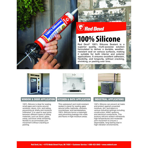 Red Devil 0820  100% Silicone Sealant 2.8 FL. OZ. Squeeze Tube Clear Image 3