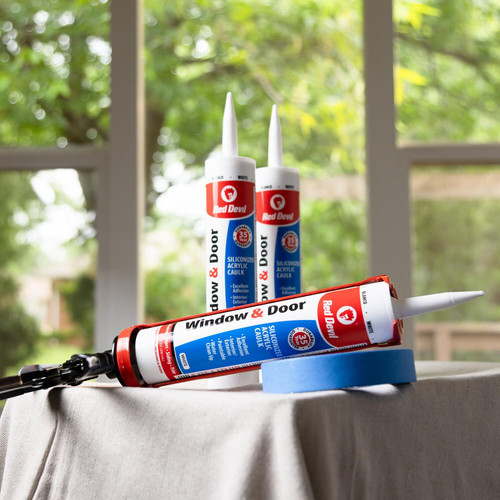 Red Devil 0846  Window & Door Siliconized Acrylic Caulk 10.1 FL. OZ. Cartridge White Image 1