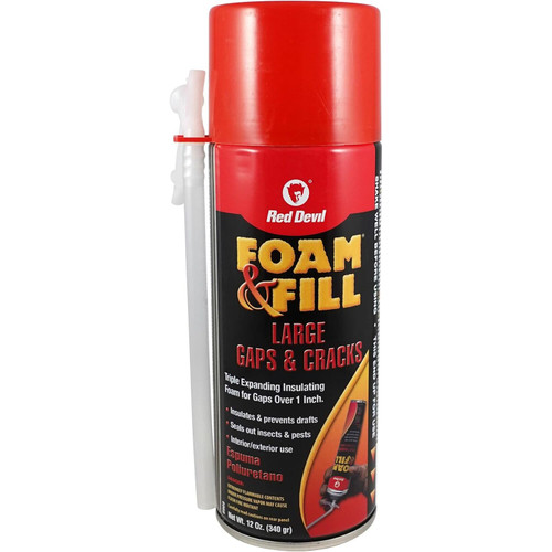Red Devil 0909  Foam & Fill Large Gaps & Cracks Expanding Polyurethane Sealant 12 Oz. (340 g) Aerosol Can Champagne Image 0