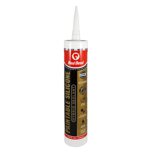 Red Devil 0985  Paintable Silicone Hybrid Sealant 9.0 FL. Oz. Cartridge White Image 0