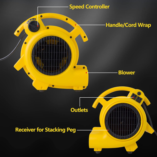 Shop Vac 1032005  Shop-Air Professional 500 Max. CFM Air Mover Fanwith 3-Speeds Image 3