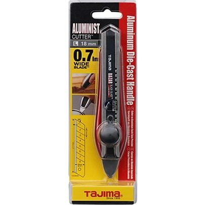 Tajima AC-521R  Utility Knives & Blades - 3/4" Red Aluminist 521 FIN Snap Blade Box Cutter with Dial Lock & Razar Black Blade Image 1