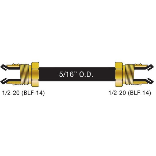 AGS Company PA-512  5/16" x 12" Poly-Armour PVF Coated Steel Brake Line for Domestic Vehicles - SAE Inverted Flare Brakeline Image 1
