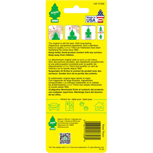 Little Trees U1P17308  Car Air Freshener Rose Thorn Scent - Single Tree per Package Image 2