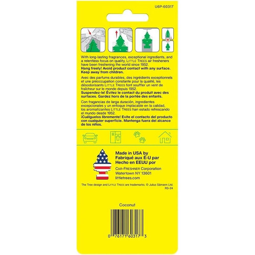 Little Trees U6P60317  Car Air Freshener Coconut Scent - 6 Trees per Package Image 2
