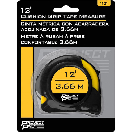 Performance Tool 1131  12 Foot Cushion Grip Tape Measure with SAE and Metric Markings Image 1