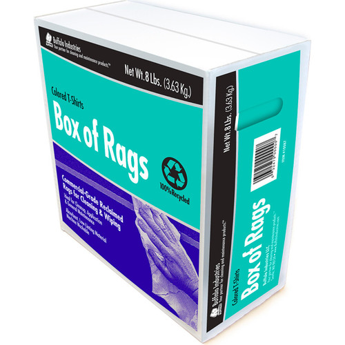 Buffalo 10087  Recycled Colored T-Shirts Cloth Rags - 8 Lb Box Image 0