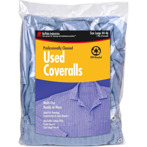 Buffalo 15005  Heavy-Weight, Used Denim Coveralls - Great for Paint, Construction, and Automotive Industries - Large (44-46) Image 0