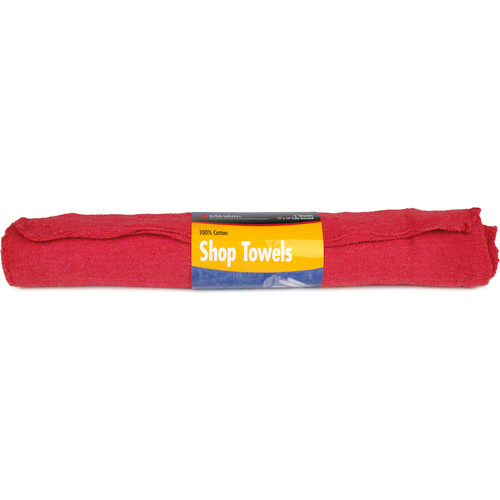 Buffalo 62006C  Red Cotton Shop Towels / Rags - 5 per Package Image 0