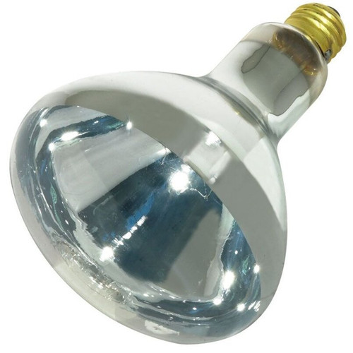 Satco S4999  250 Watt Clear Infrared Heat Lamp Bulb with Medium Base Image 0