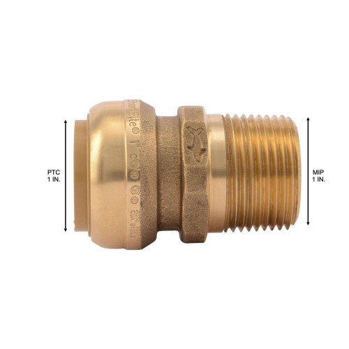 SharkBite U140LFA  1" Push-to-Connect x 1" MNPT Brass Male Adapter Image 3