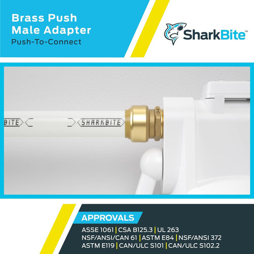 SharkBite U142LFA  1" Push-to-Connect x 3/4" MNPT Brass Male Adapter Image 4