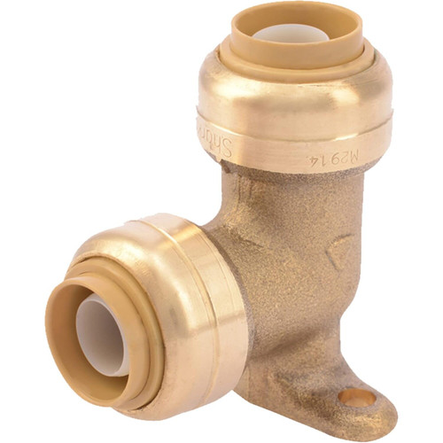 SharkBite U249LFA  Sb 1/2" x 1/2" Push-to-Connect Brass 90-Degree Elbow with Drop Ears Image 0