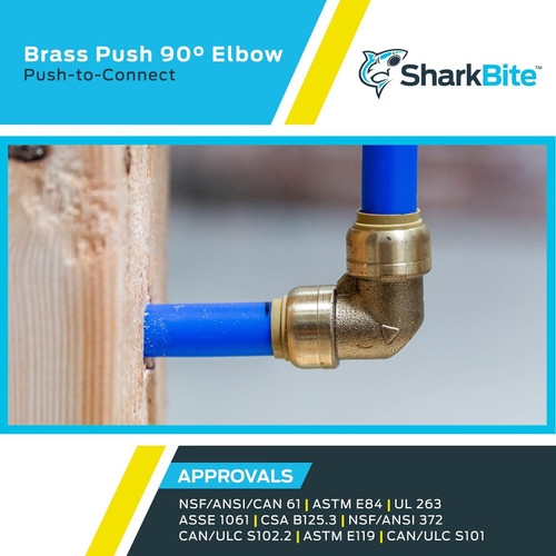 SharkBite U260LFA  1" x 1" Push-to-Connect Brass 90-Degree Elbow Image 4
