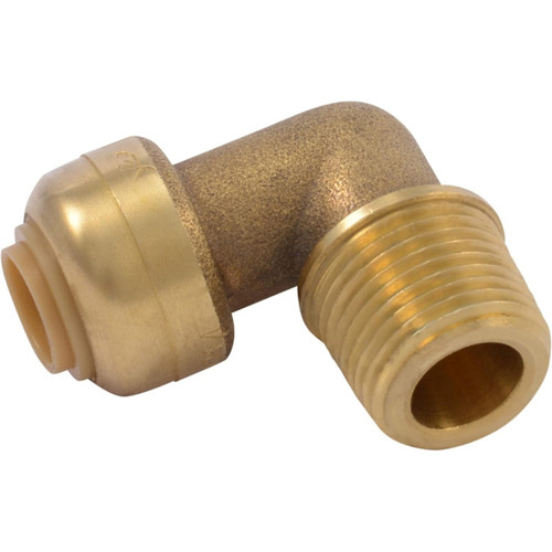 SharkBite U276LFA  1/4" Push-to-Connect x 3/8" MNPT Brass Dishwasher 90 Degree Elbow Image 0