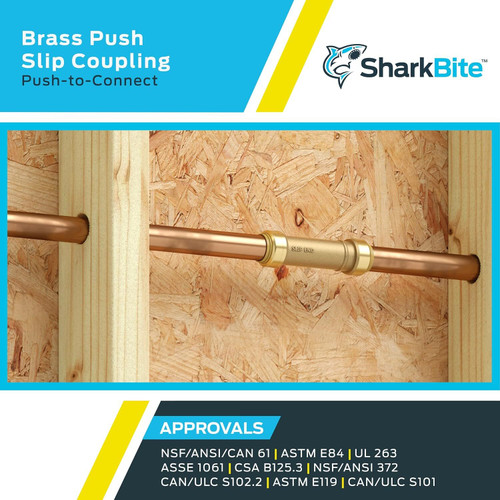 SharkBite U3020LFA  1" x 1" Push-to-Connect Brass Slip Coupler Image 4